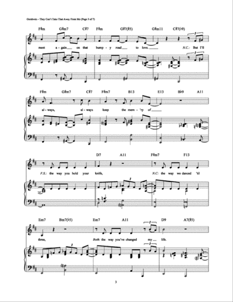 They Can't Take That Away From Me Piano, Vocal, Guitar scores gallery preview page 3