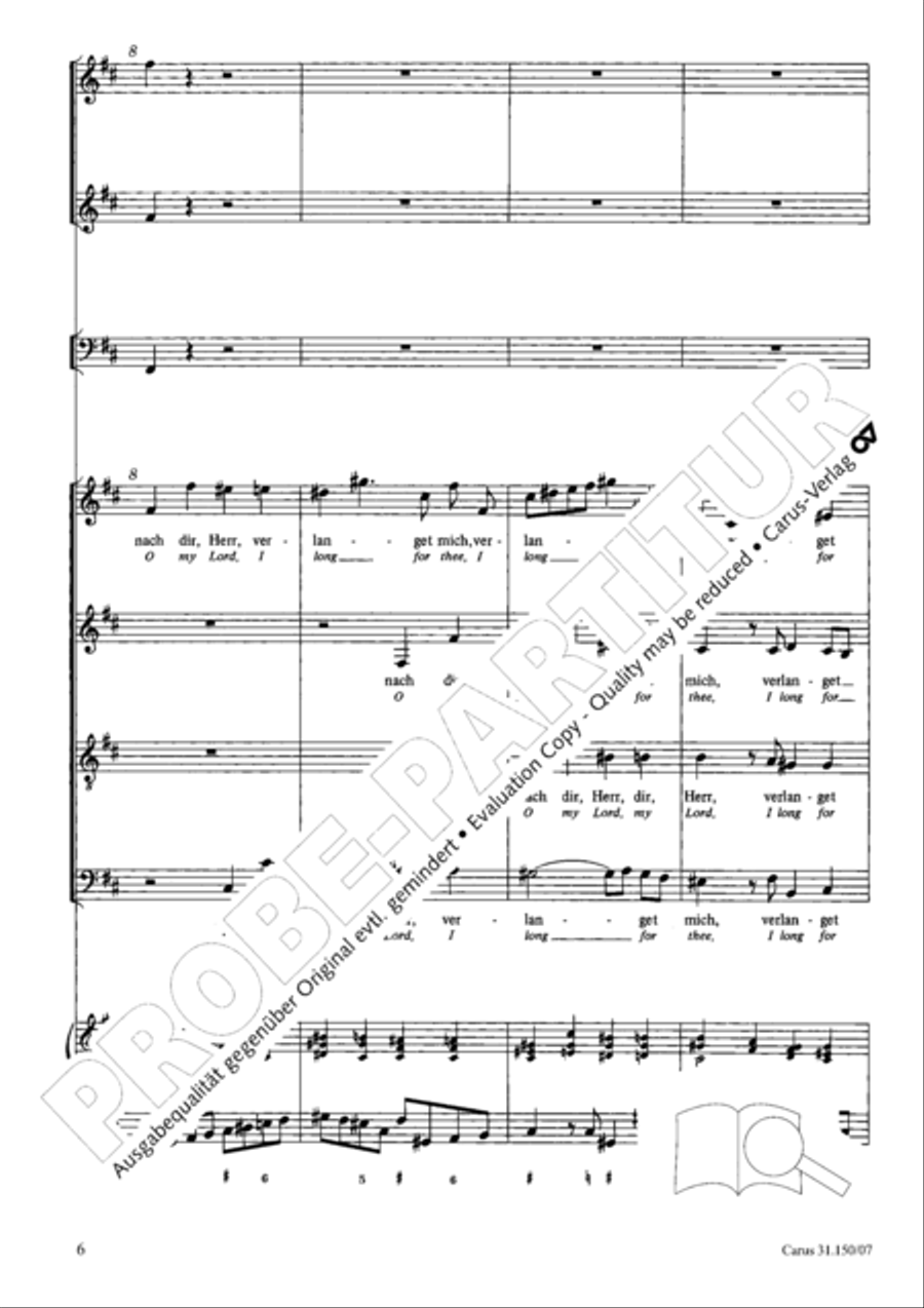 O my Lord, I long for thee (Nach dir, Herr, verlanget mich) 4-Part scores gallery preview page 7