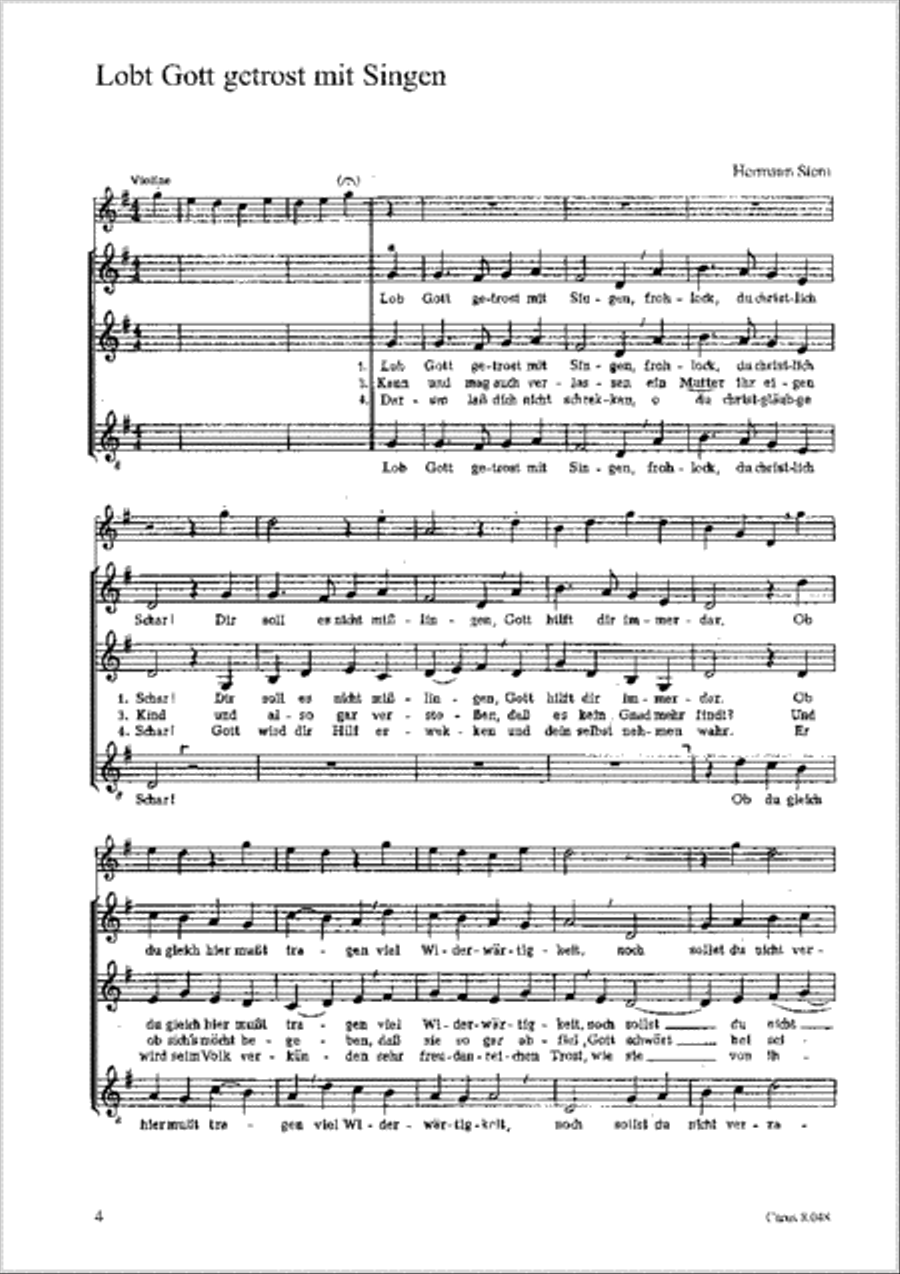 Stern: Lob Gott getrost mit Singen; Lobt Gott, ihr frommen Christen Score scores gallery preview page 1