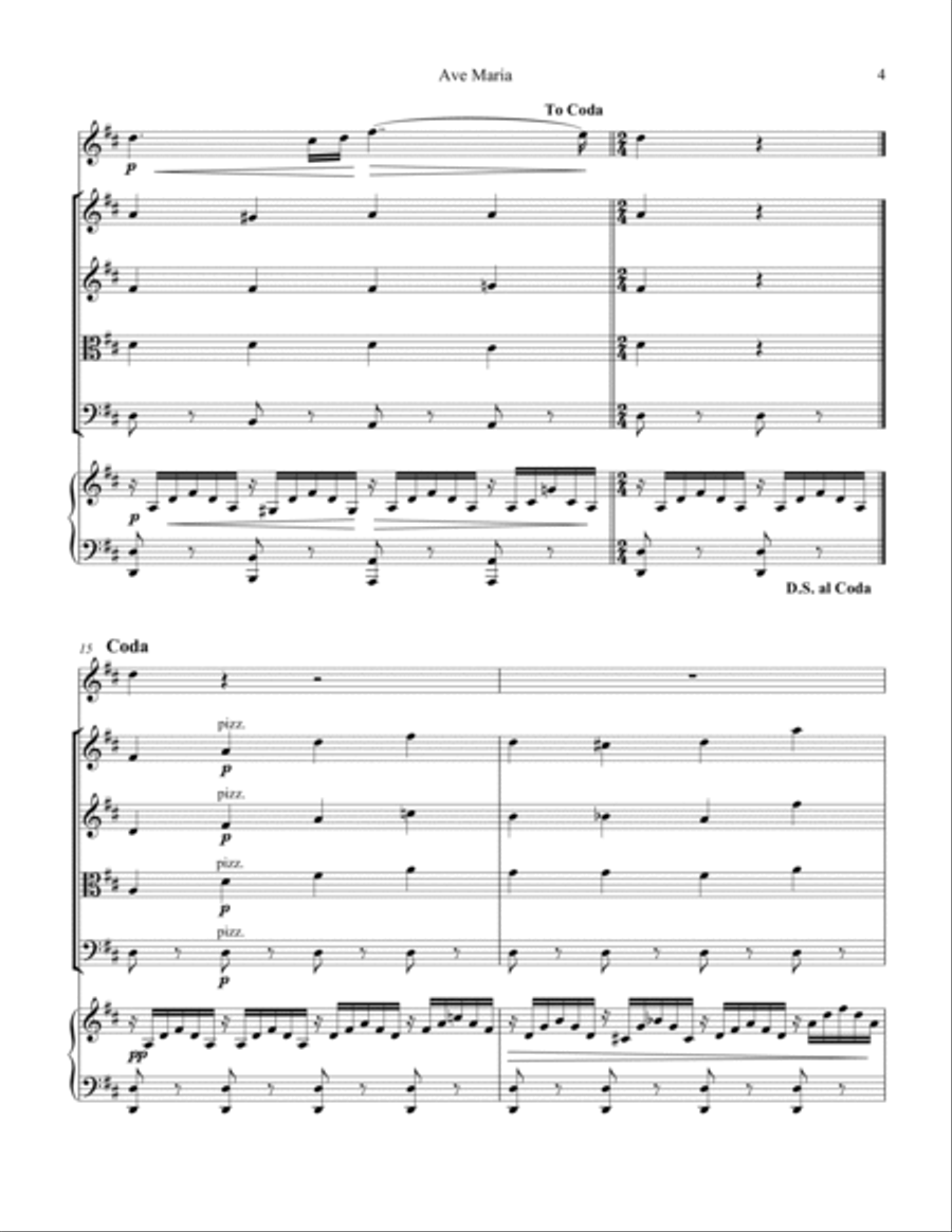 Ave Maria (Schubert) for voice and easy piano (G major) Voice scores gallery preview page 5