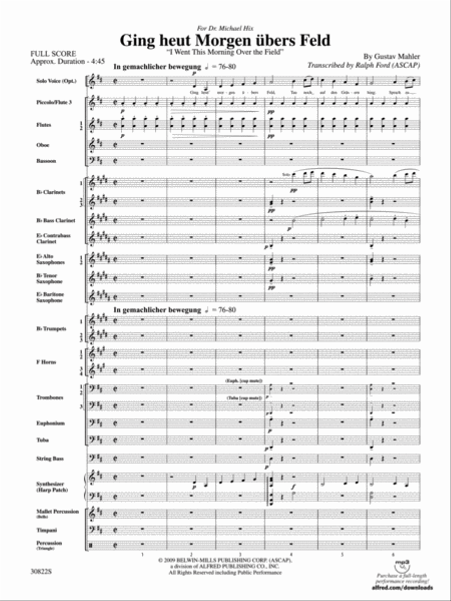 Ging heut Morgen ubers Feld Concert Band scores gallery preview page 2