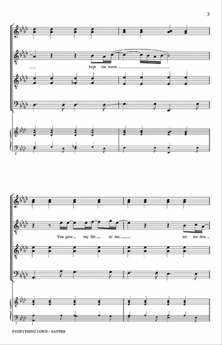 Everything I Own A Cappella scores gallery preview page 3