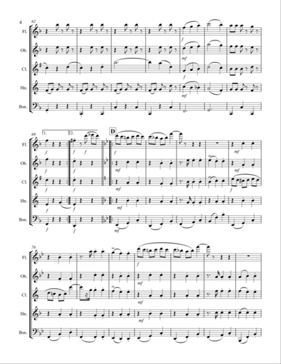 The Blue Danube (for Woodwind Quintet) Woodwind Quintet scores gallery preview page 5