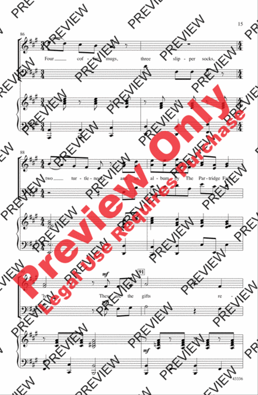 The Twelve Days of a Regifted Christmas 3-Part scores gallery preview page 15