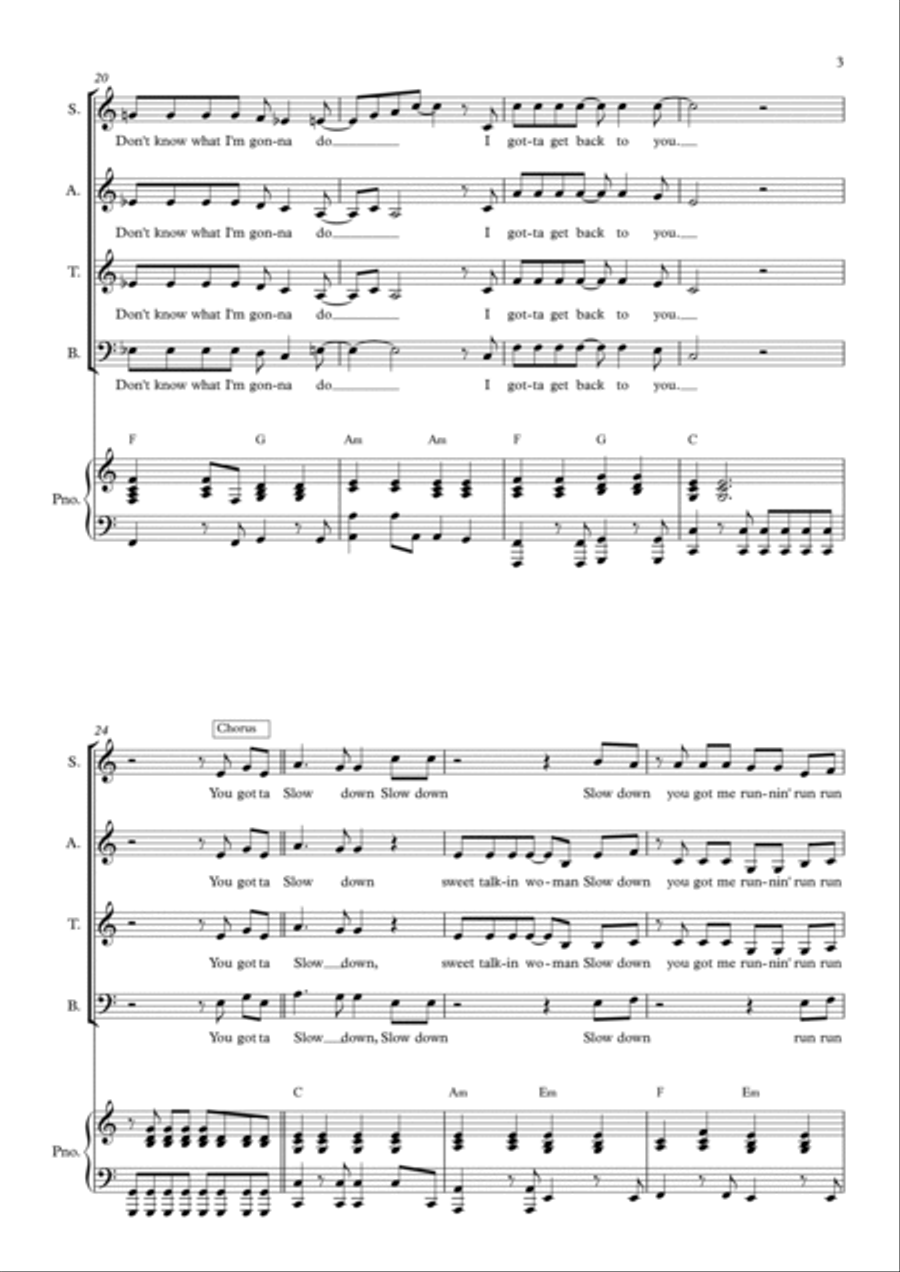 Sweet Talkin' Woman 4-Part scores gallery preview page 3