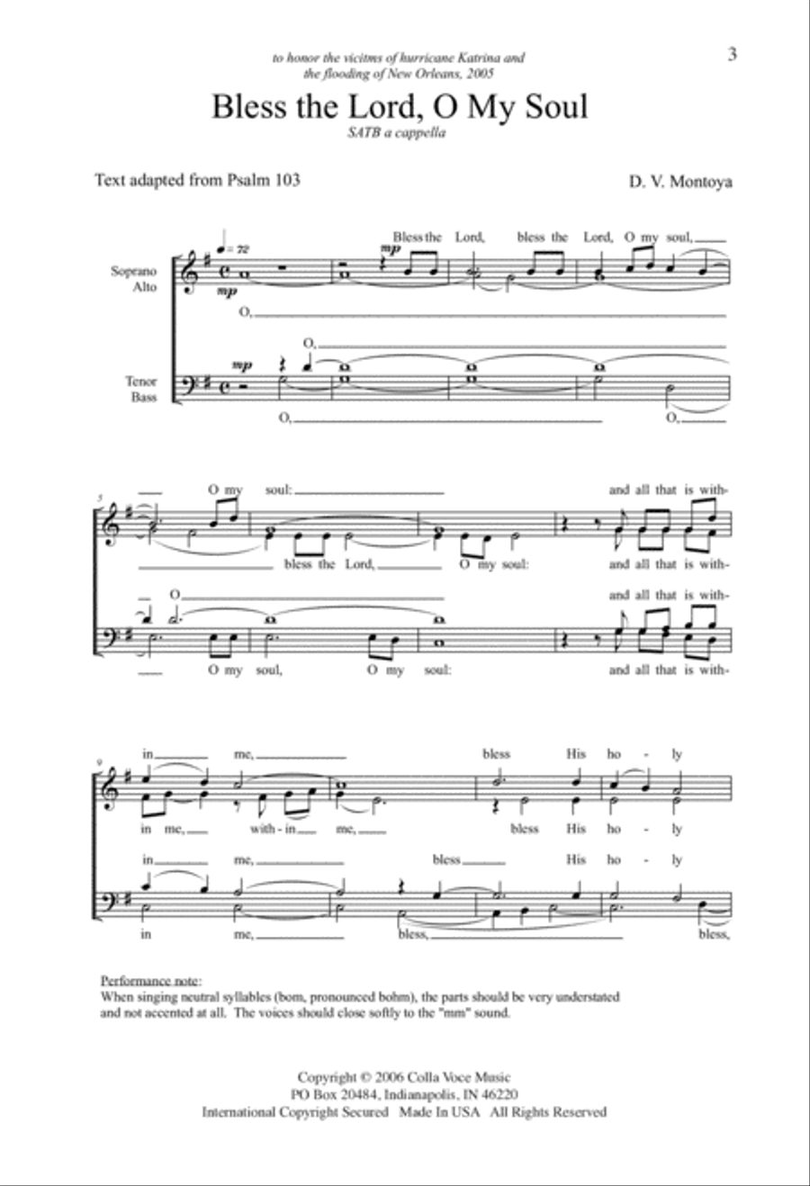 Bless the Lord, O My Soul 4-Part scores gallery preview page 2
