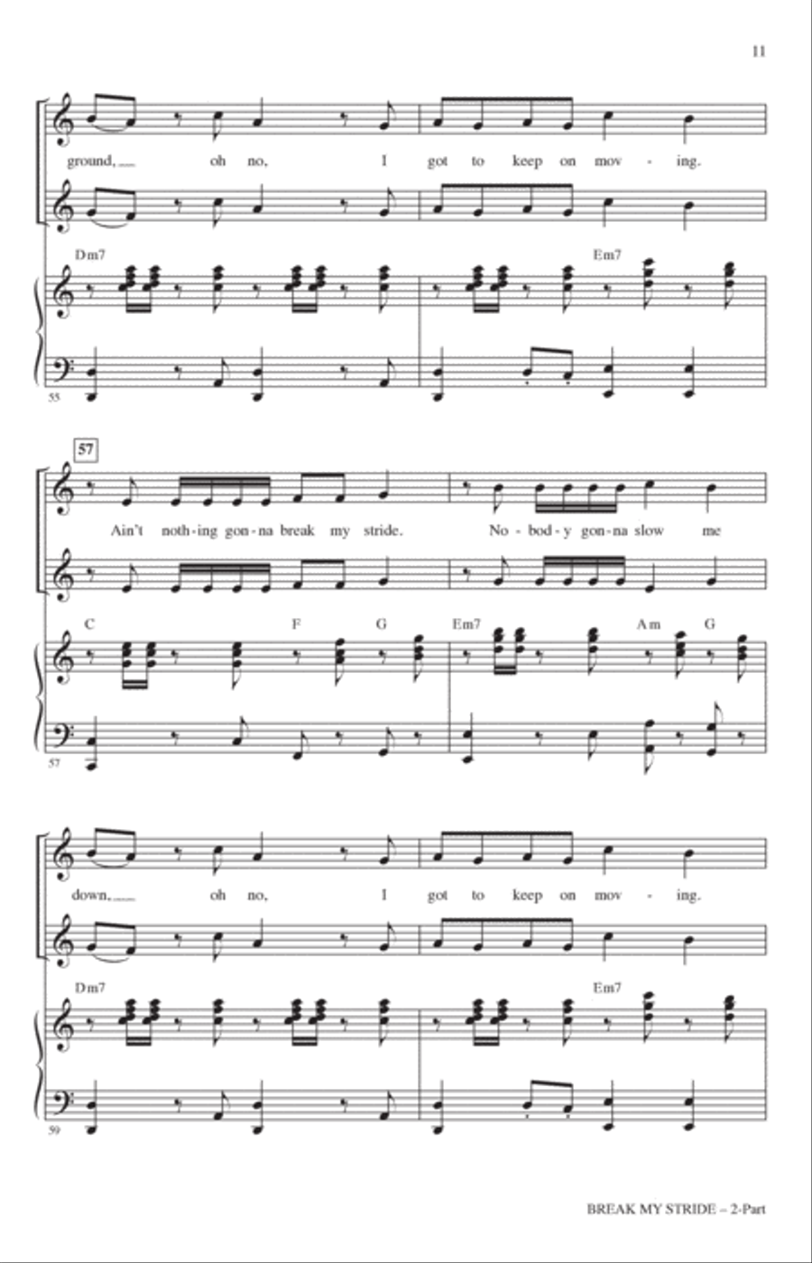 Break My Stride (arr. Mark Brymer) 2-Part scores gallery preview page 10