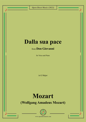 Book cover for Mozart-Dalla sua pace,K.540a,in G Major,from Don Giovanni,in G Major,for Voice and Piano