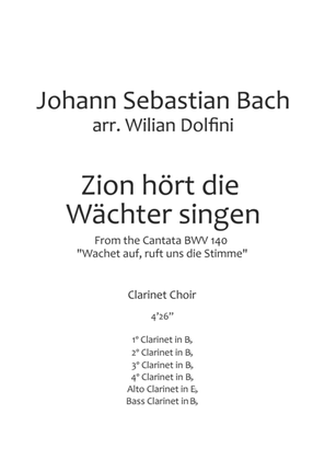 Zion hört die Wächter singen - BWV 140 - Clarinet Choir