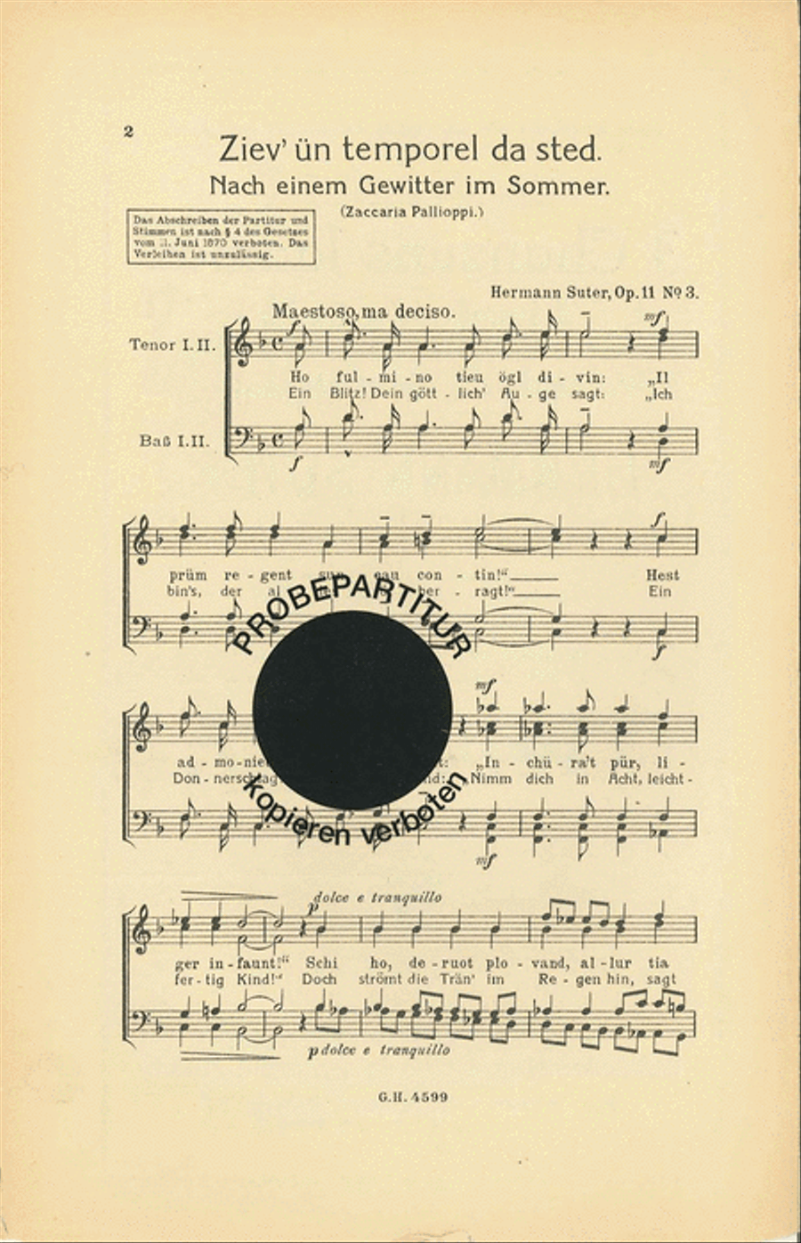 Ziev un temporel da sted Ziev un temporel da sted Men's Choir scores gallery preview page 1