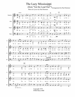 The Lazy Mississippi (SATB parts only)
