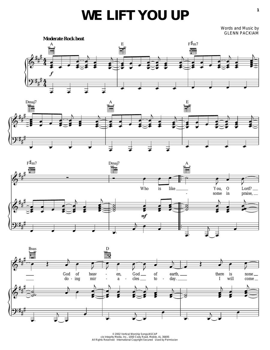 We Lift You Up Acoustic Guitar scores gallery preview page 1