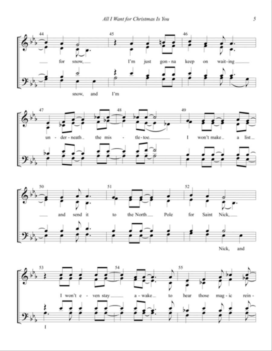 All I Want For Christmas Is You 4-Part scores gallery preview page 5
