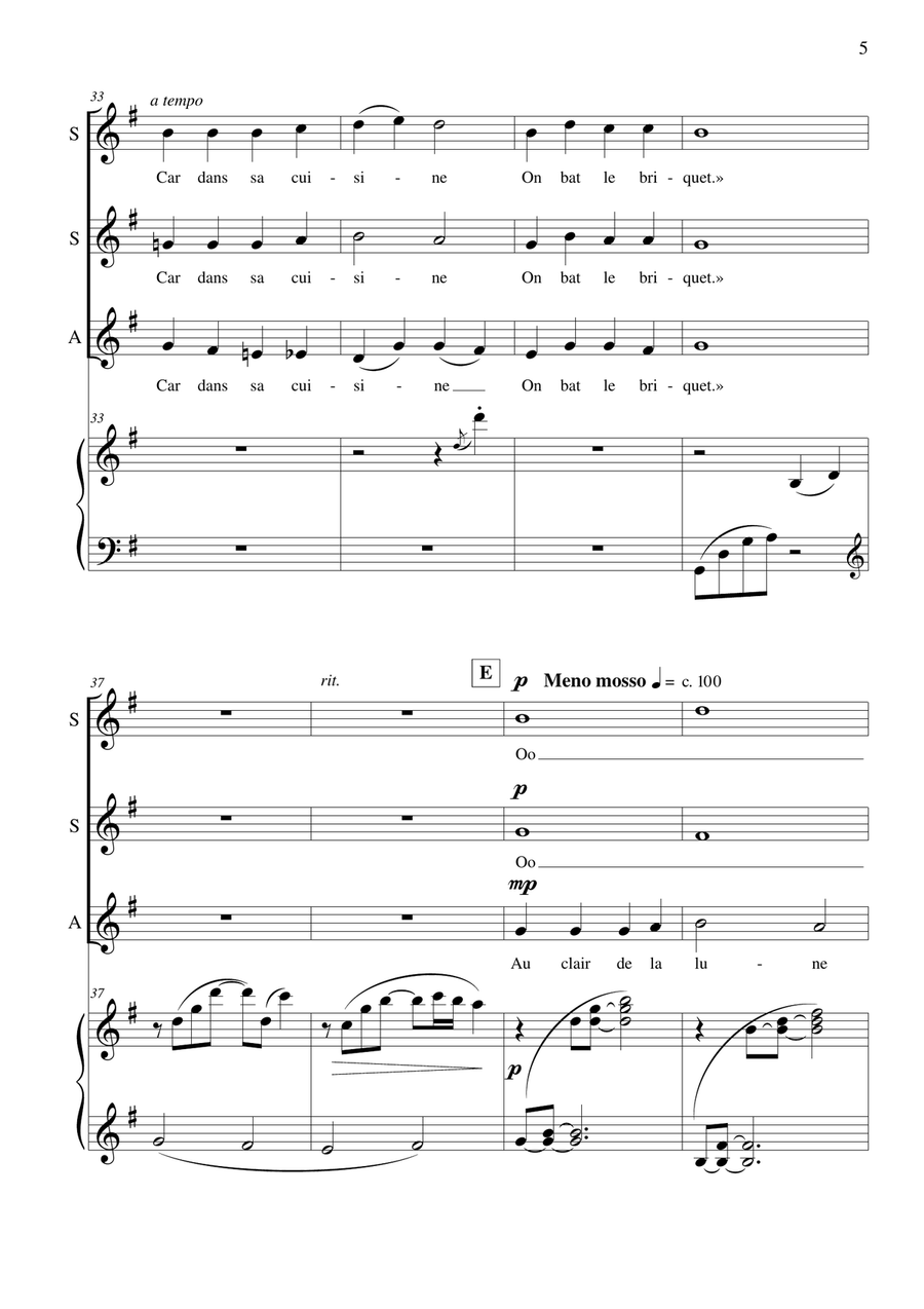 Au Clair de la Lune SSA scores gallery preview page 6