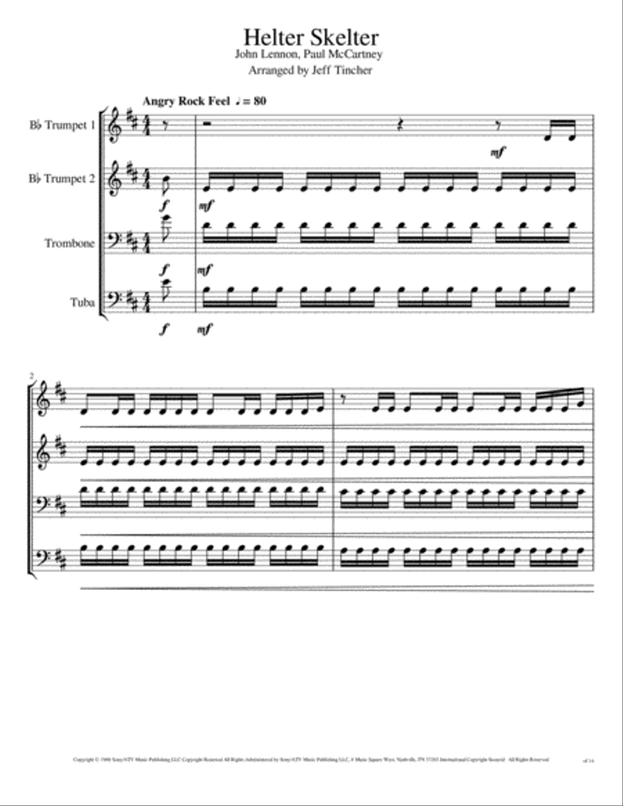 Helter Skelter Helter Skelter Brass Ensemble scores gallery preview page 2