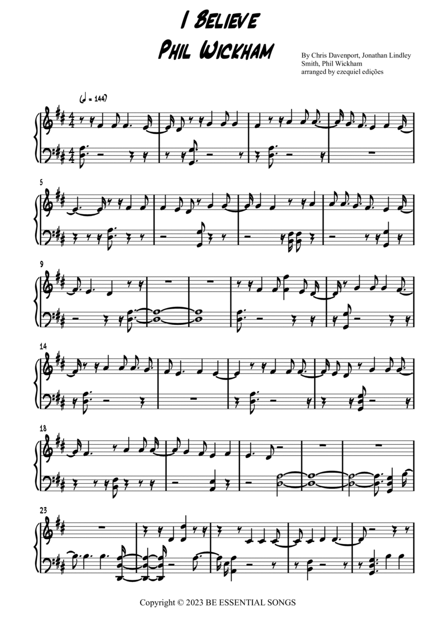 I Believe Easy Piano scores gallery preview page 1