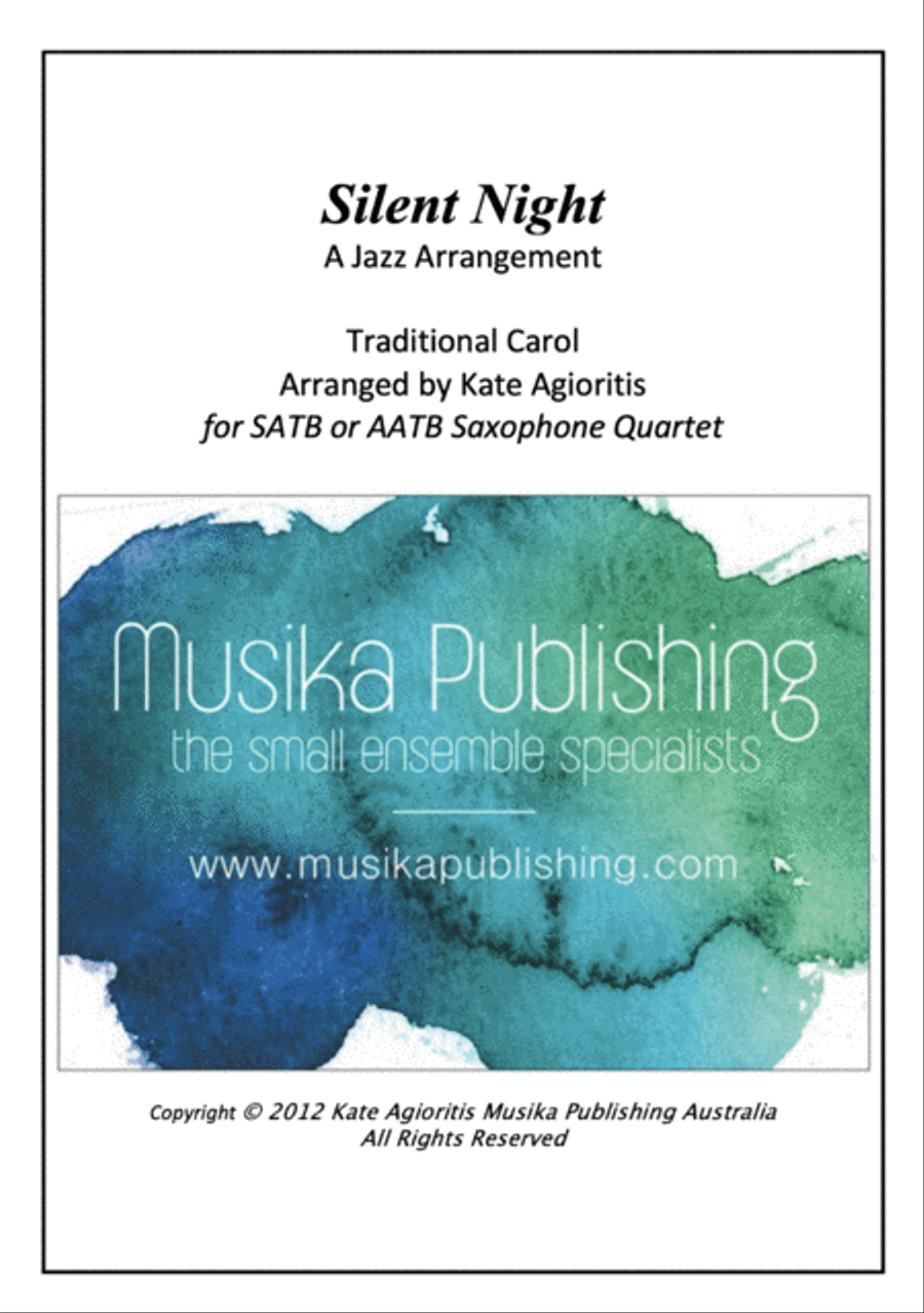 Silent Night - Jazz Carol for Saxophone Quartet Saxophone Quartet scores gallery preview page 3