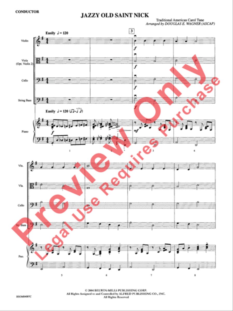 Jazzy Old Saint Nick String Orchestra scores gallery preview page 4