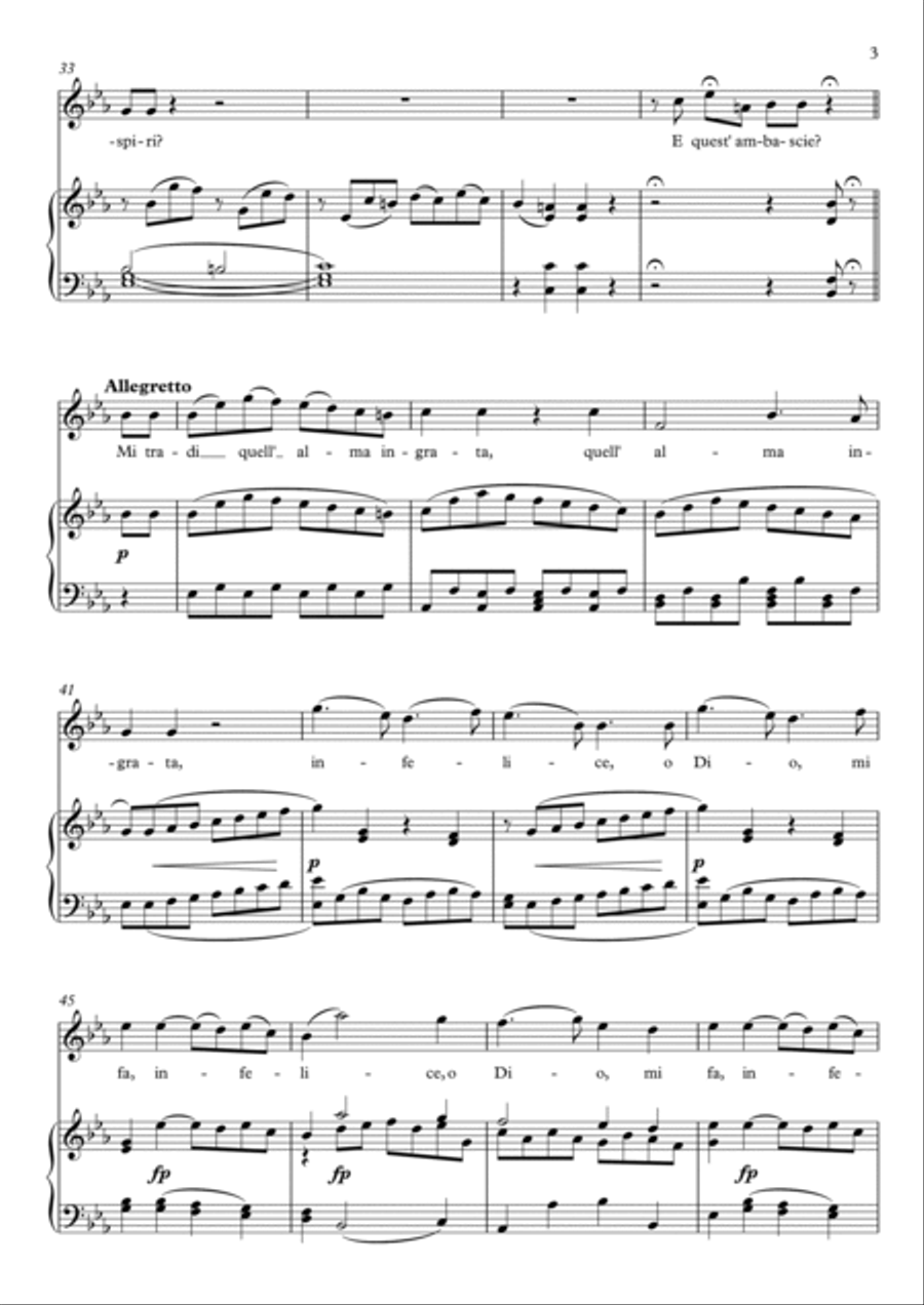 Mi tradi quell'alma ingrata - Don Giovanni (Eb Major) Soprano Voice scores gallery preview page 4
