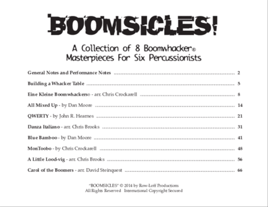 Boomsicles - 8 Ensembles For Boomwhackers School and Community scores gallery preview page 2
