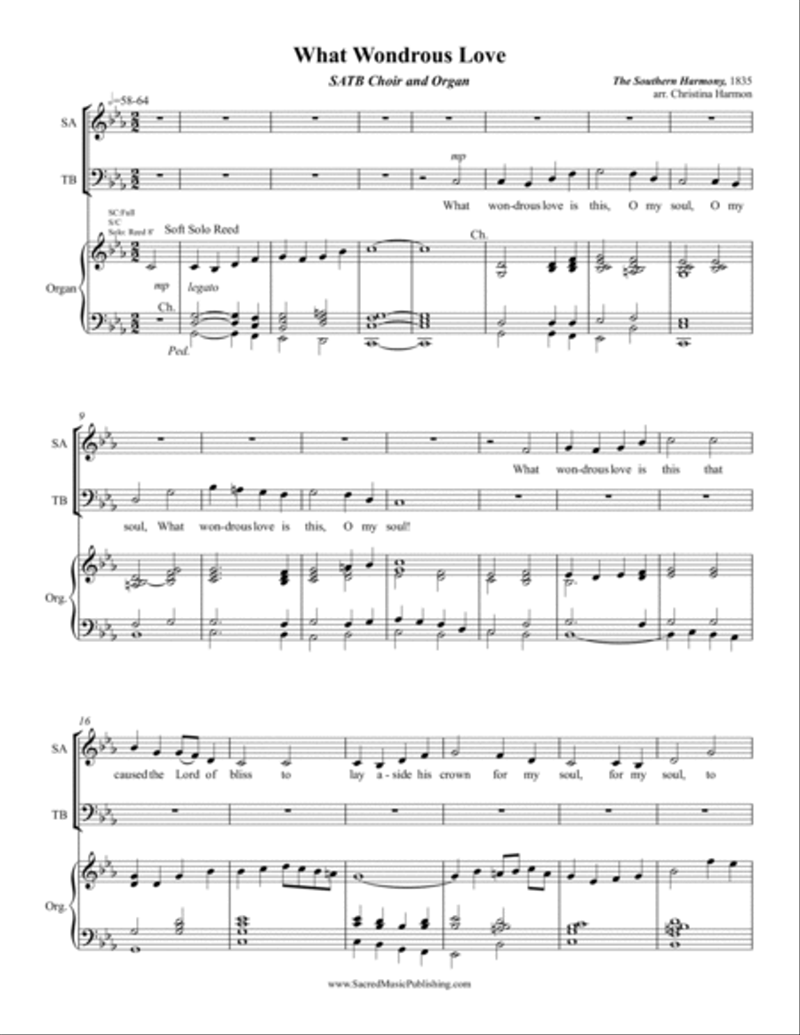 What Wondrous Love Is This – SATB and Organ image number null