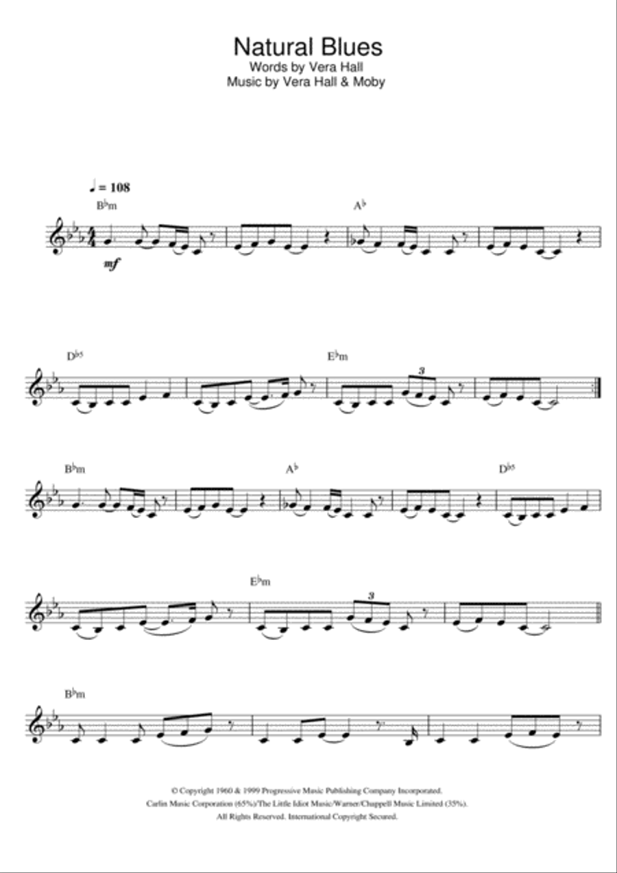 Natural Blues Natural Blues Clarinet Solo scores gallery preview page 1