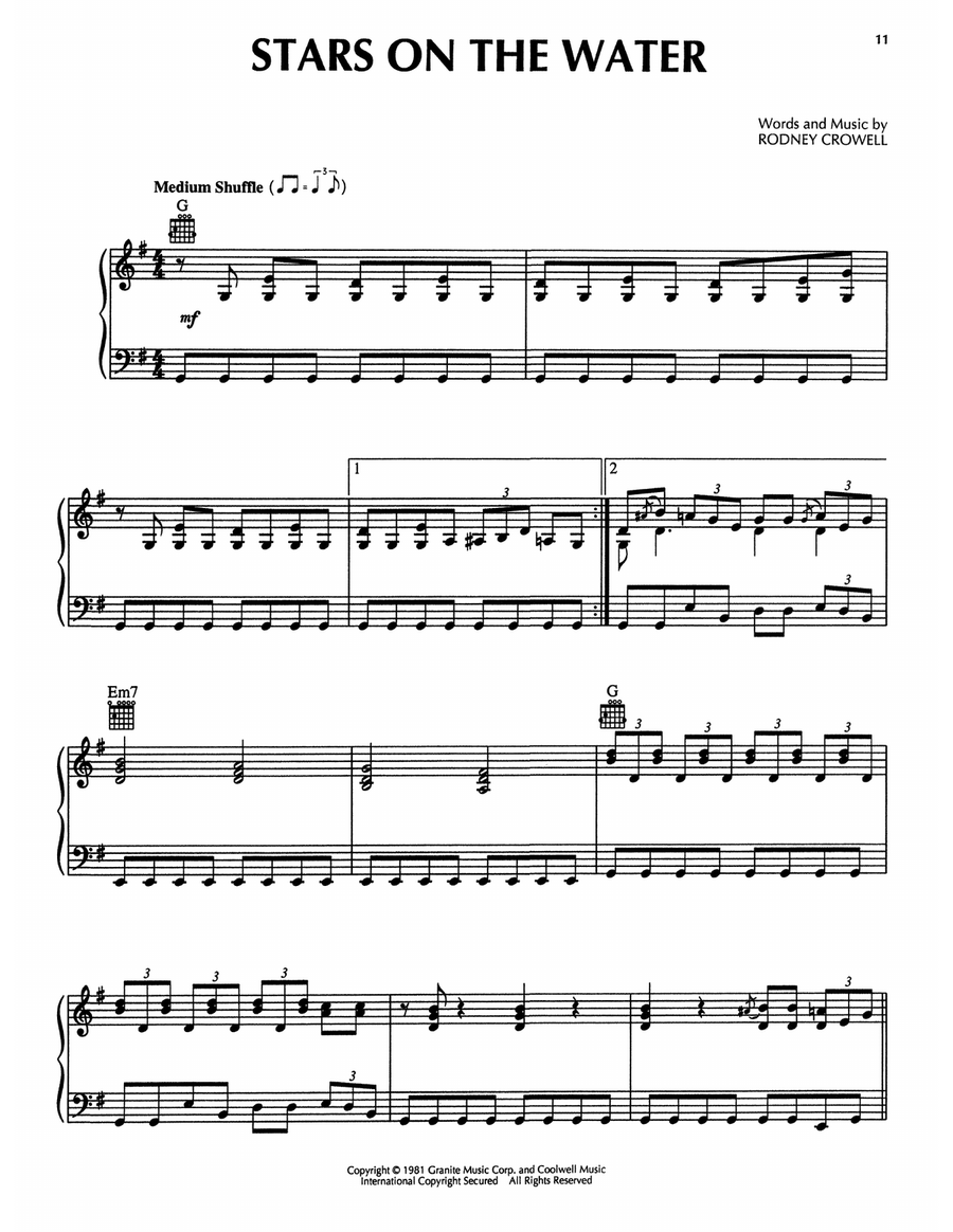Stars On The Water (from The Firm) Piano Solo scores gallery preview page 1