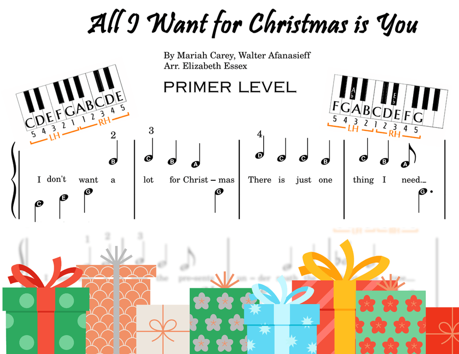 All I Want For Christmas Is You Easy Piano scores gallery preview page 1