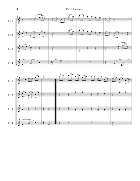 Three Landlers (Waltzes) for Flute Quartet image number null