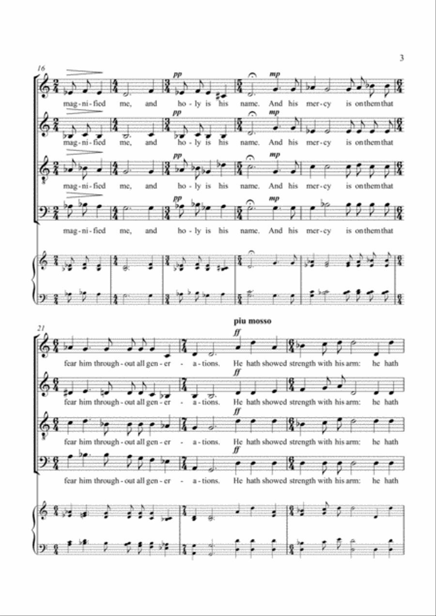 Magnificat and Nunc Dimittis, Op 15 4-Part scores gallery preview page 3
