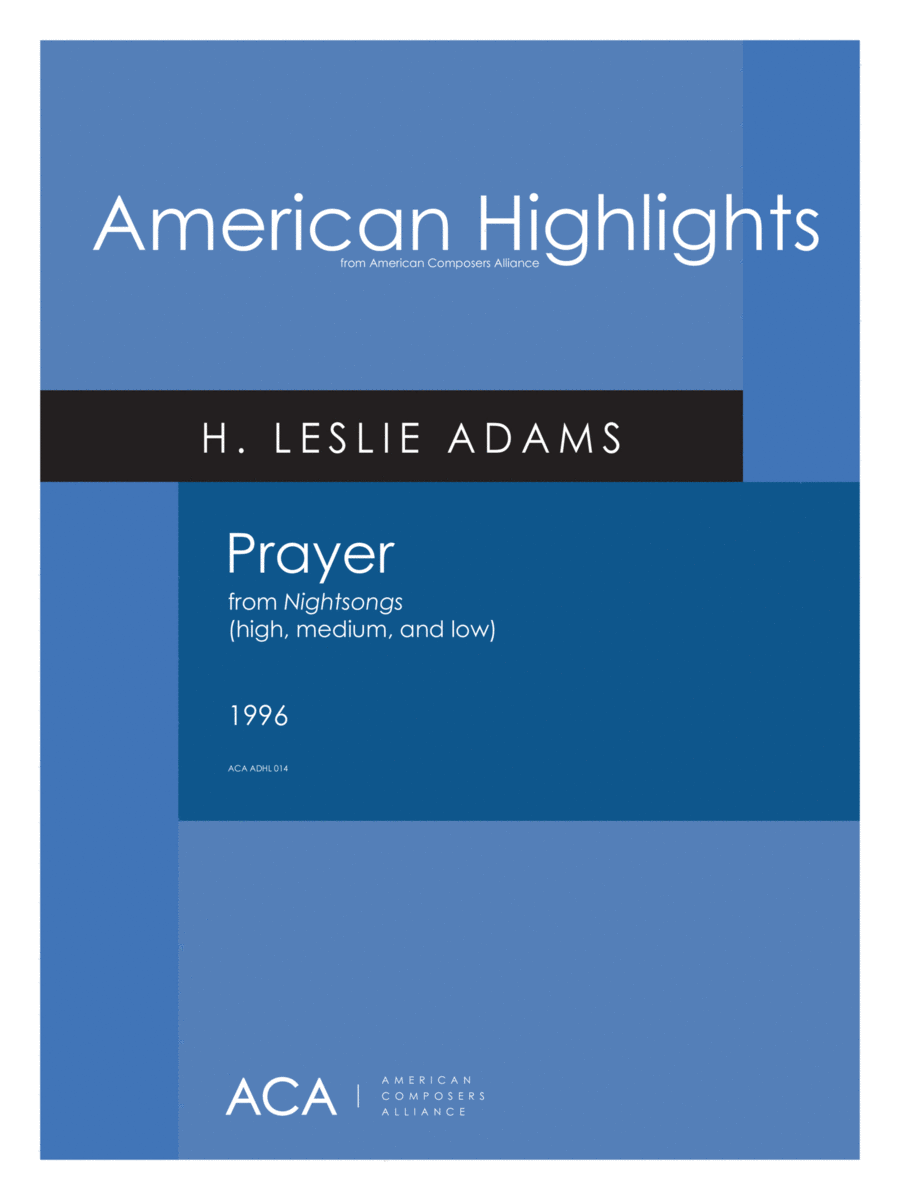 [Adams] Prayer (from Nightsongs) Voice scores gallery preview page 1