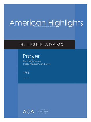 Book cover for [Adams] Prayer (from Nightsongs)