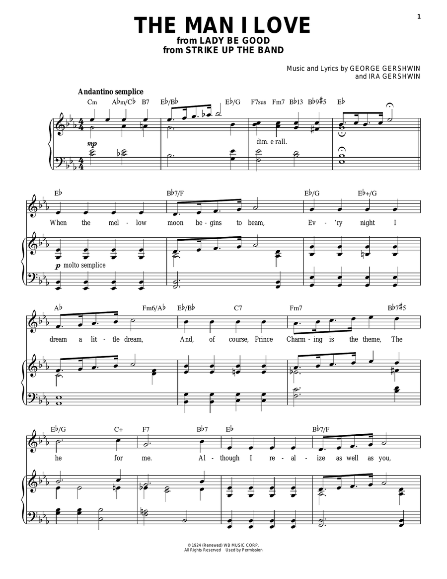The Man I Love The Man I Love High Voice scores gallery preview page 1