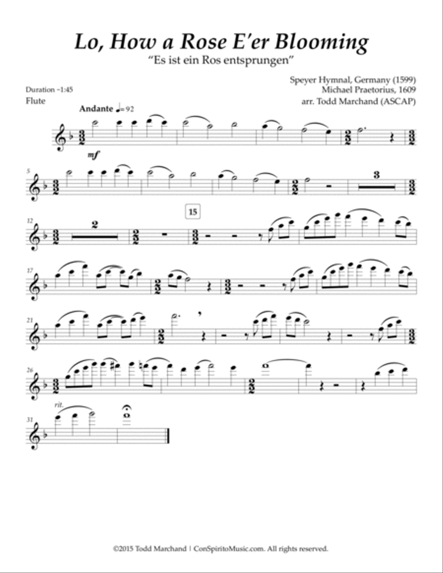 Lo, How a Rose E'er Blooming - woodwind quintet Woodwind Quintet scores gallery preview page 5