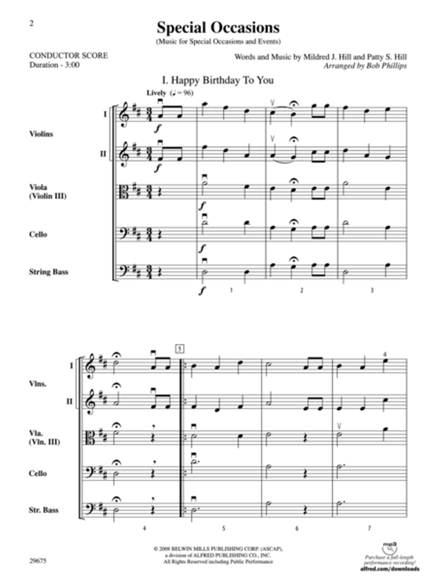 Special Occasions (Music for Special Occasions and Events) (Score only) String Orchestra scores gallery preview page 2