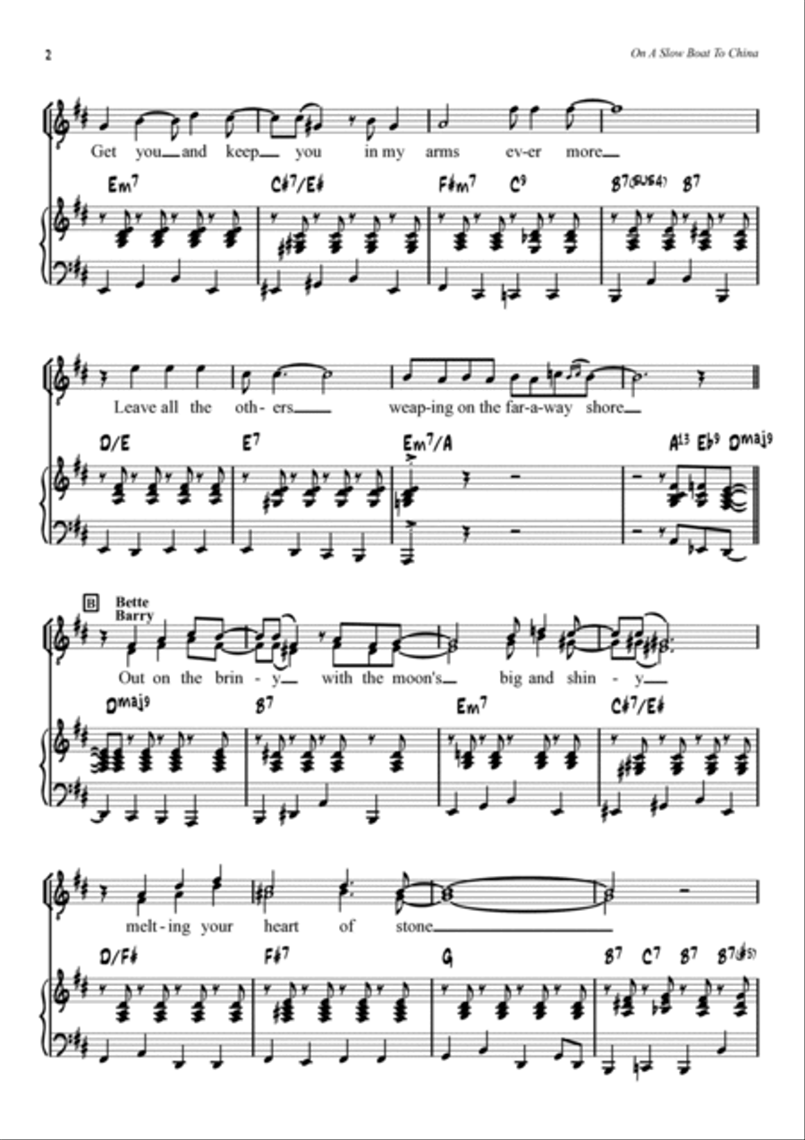 On A Slow Boat To China Tenor Voice scores gallery preview page 2