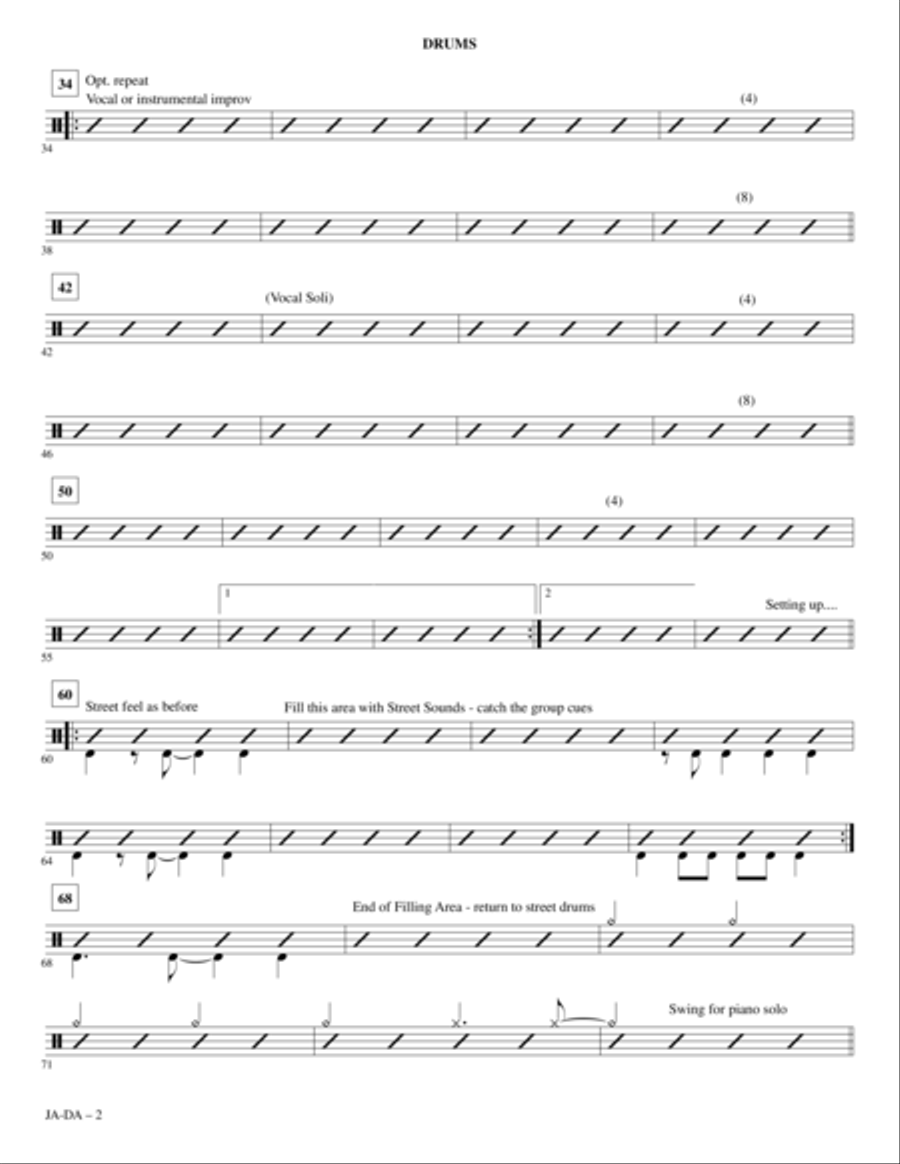 Ja-Da - Drums Choir scores gallery preview page 2