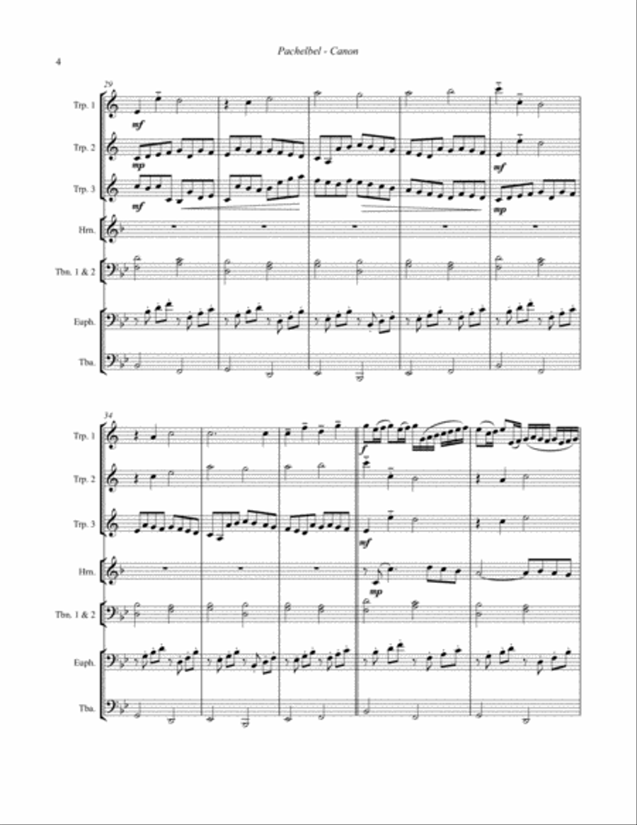 Canon for Brass Octet Score scores gallery preview page 3