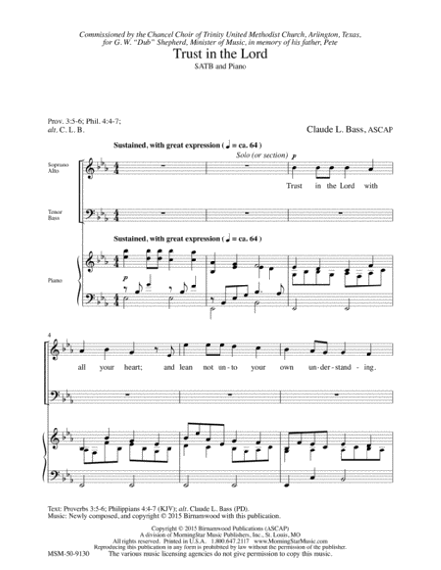 Trust In the Lord 4-Part scores gallery preview page 2