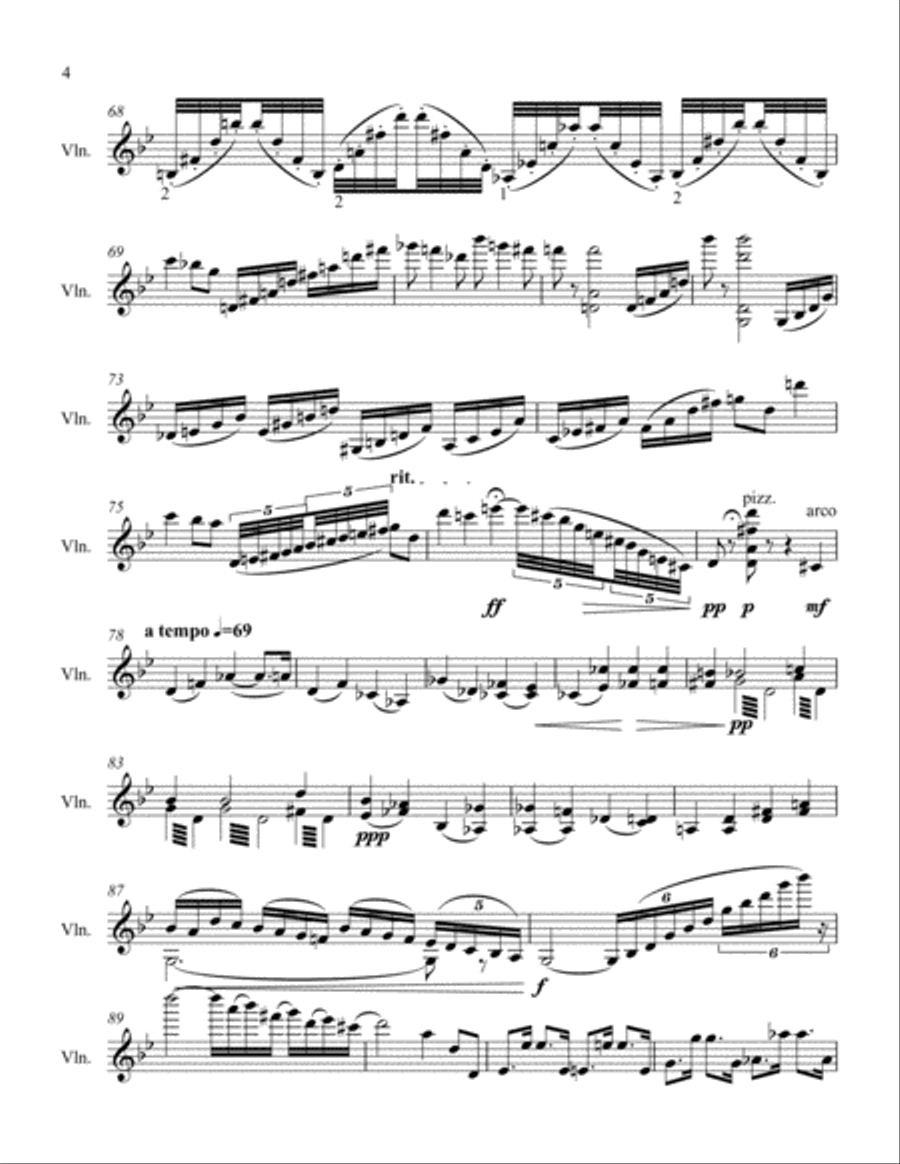 Sonata for Solo Violin in G minor Sonata for Solo Violin in G minor Violin Solo scores gallery preview page 4