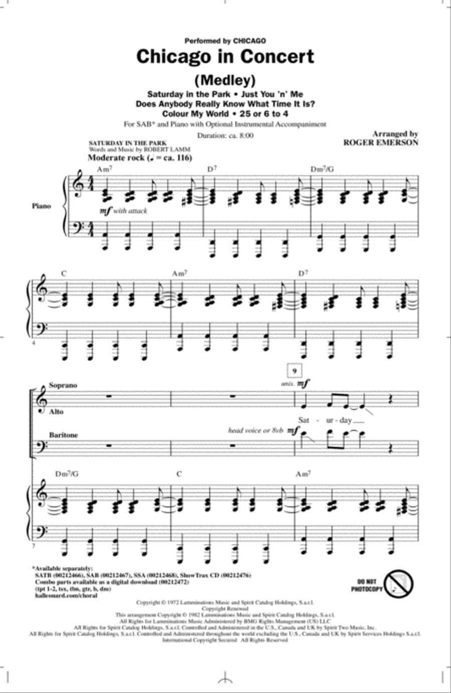 Chicago In Concert (Medley) 3-Part scores gallery preview page 1