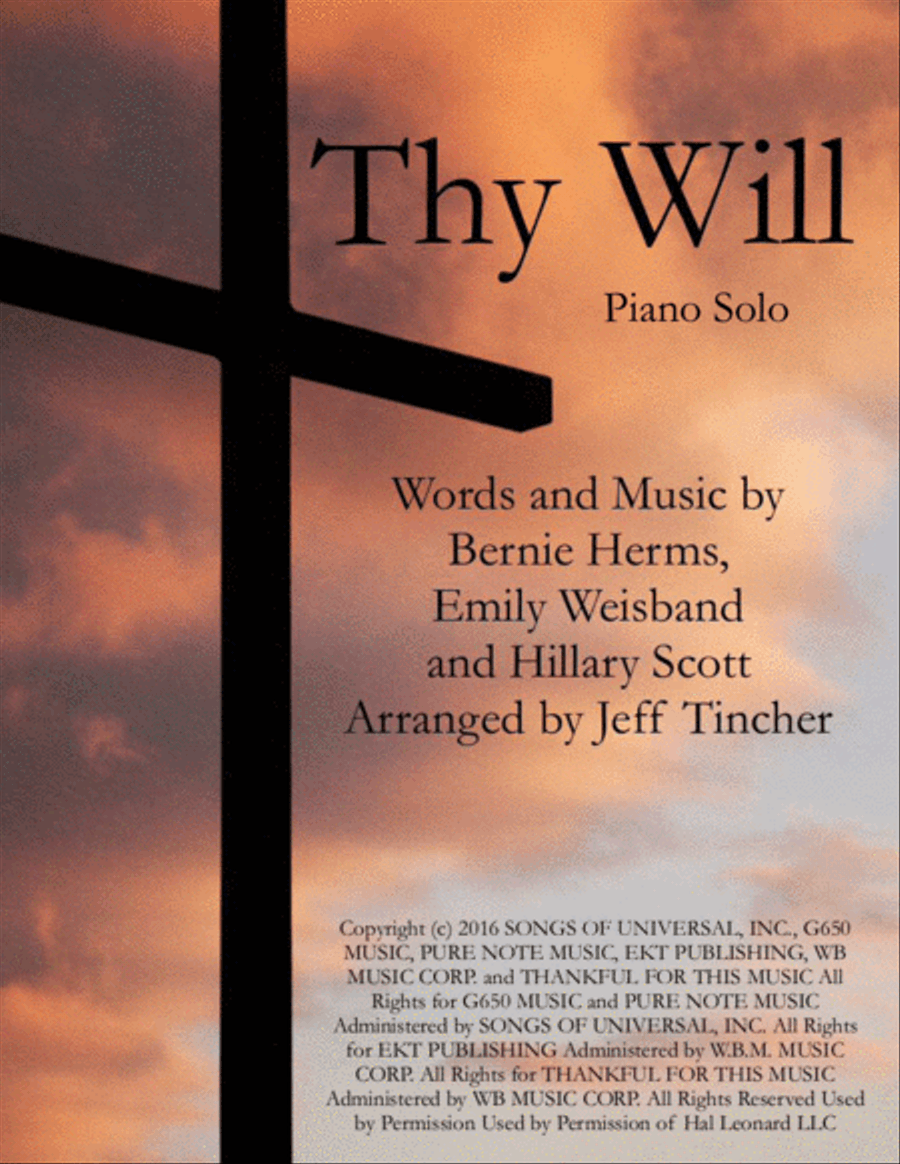 Thy Will Thy Will Piano Solo scores gallery preview page 1