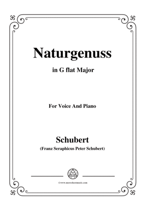 Book cover for Schubert-Naturgenuss,in G flat Major,for Voice&Piano