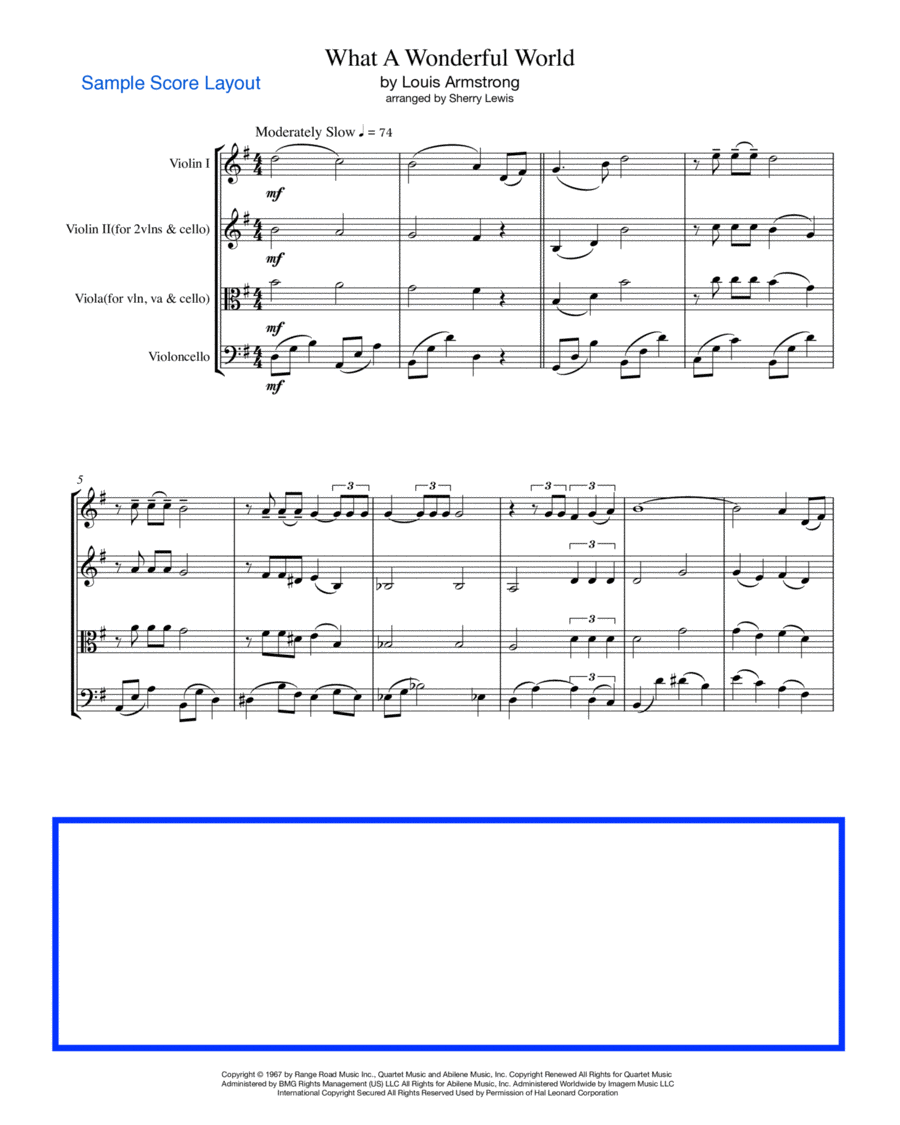 What A Wonderful World String Trio scores gallery preview page 1