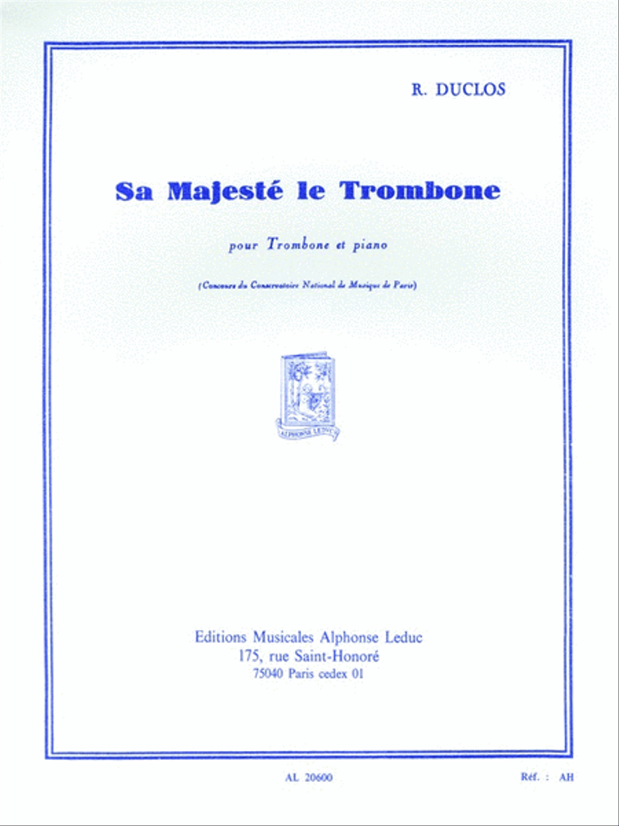Sa Majeste Le Trombone (trombone & Piano) SA scores gallery preview page 1