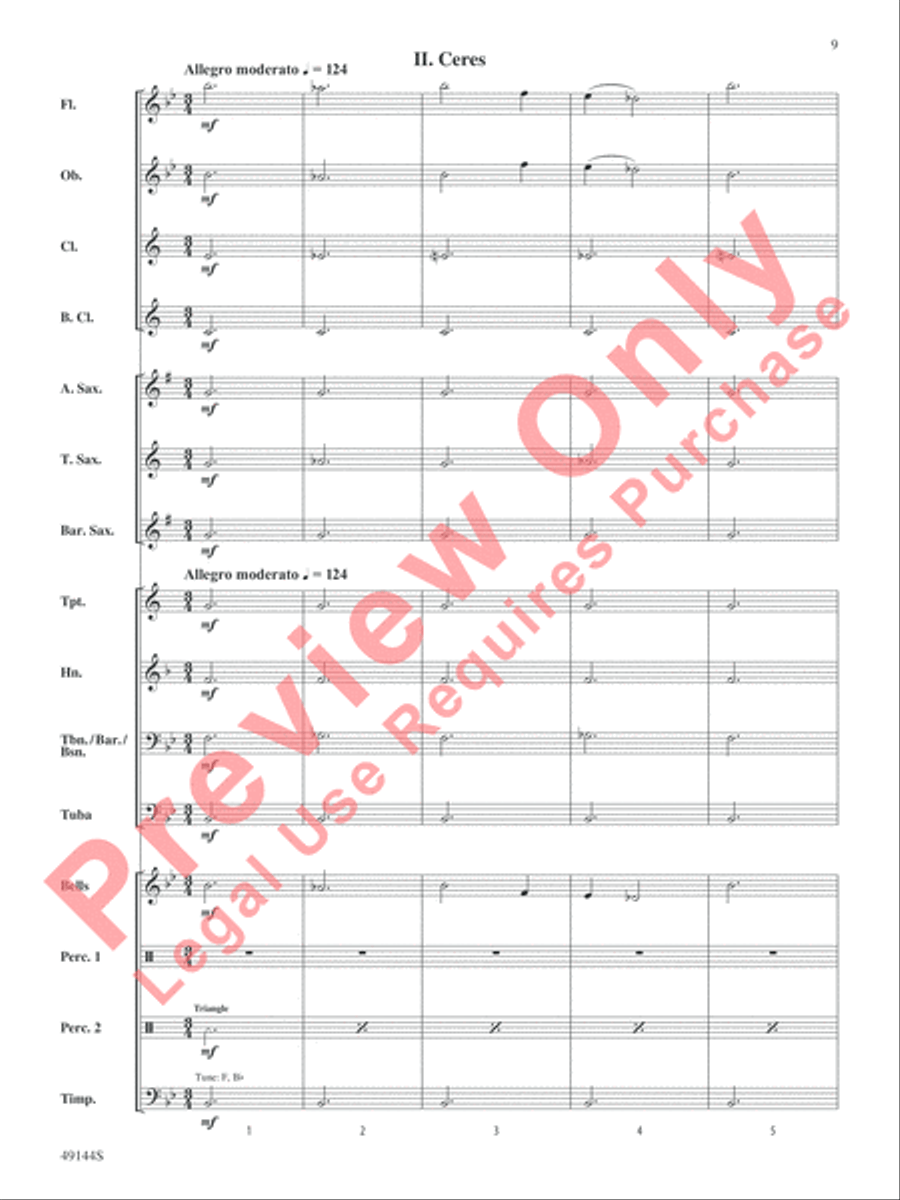 Asteroids Concert Band scores gallery preview page 10