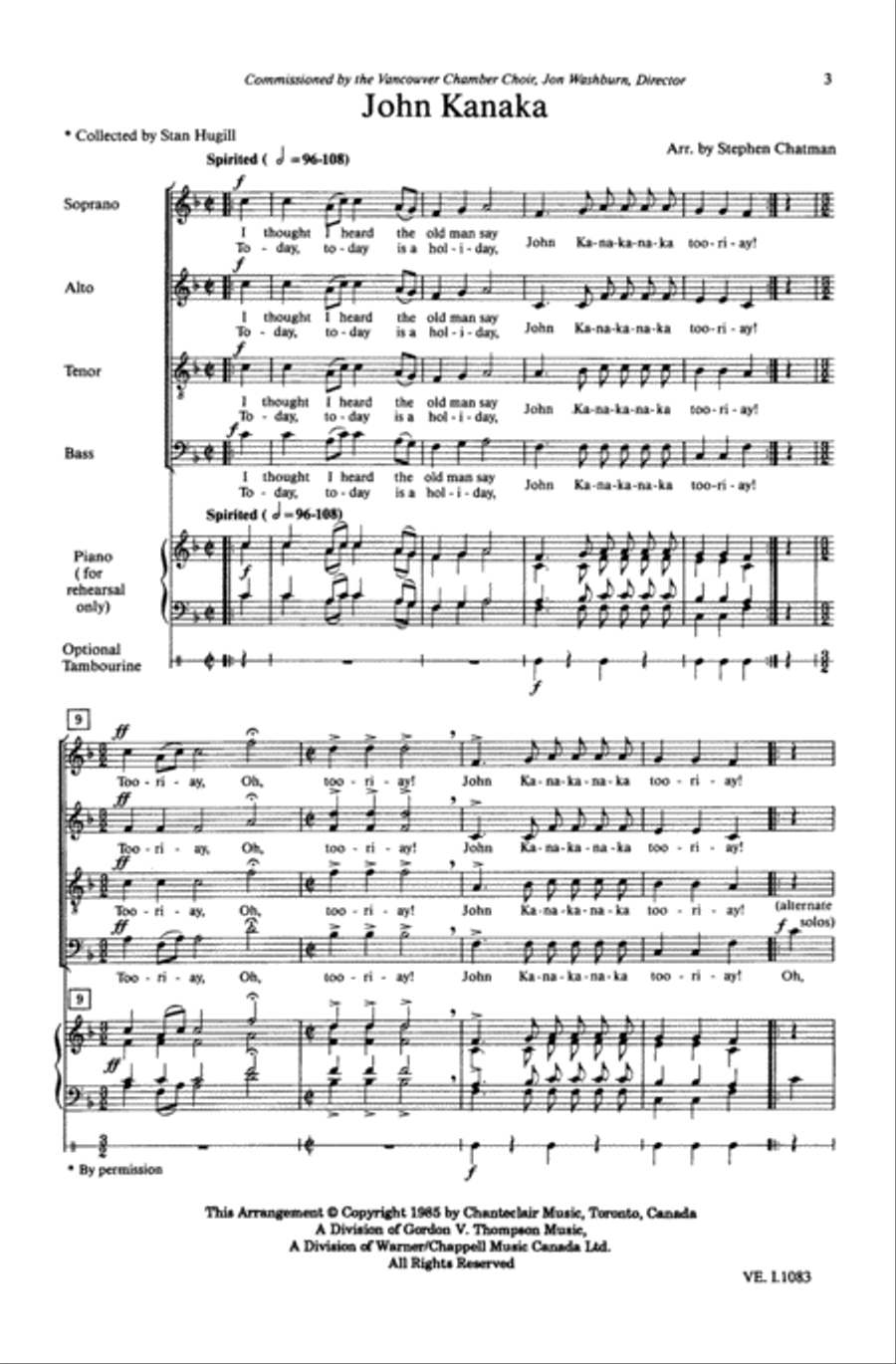 John Kanaka 4-Part scores gallery preview page 3