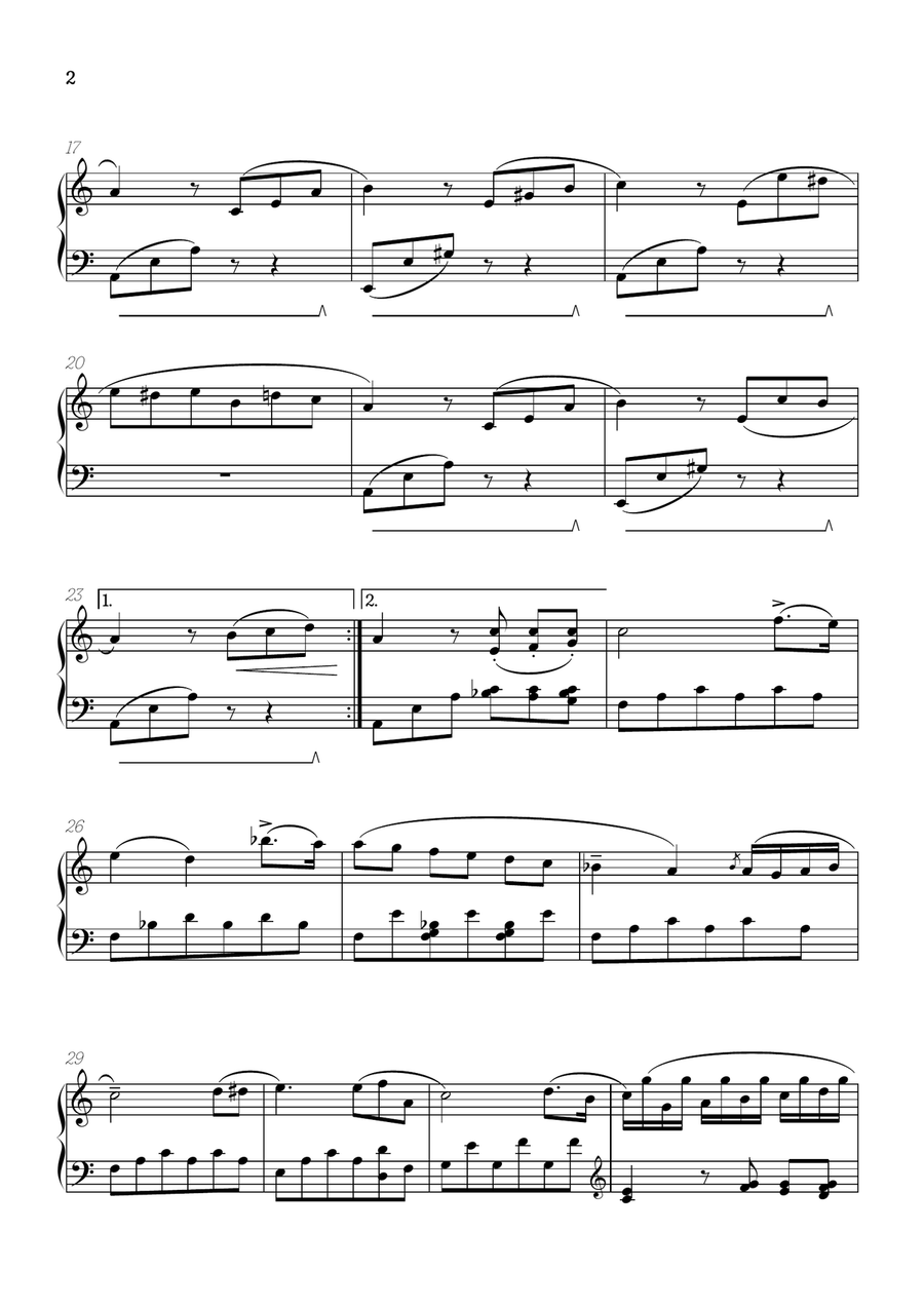 Beethoven • Für Elise / Pour Elise • piano sheet music Piano Method scores gallery preview page 2