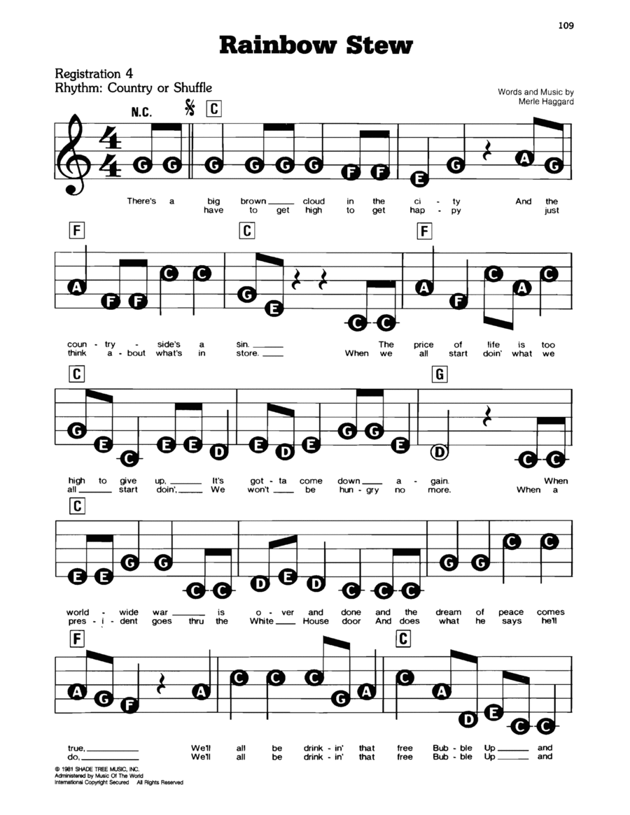Rainbow Stew Easy Piano scores gallery preview page 1