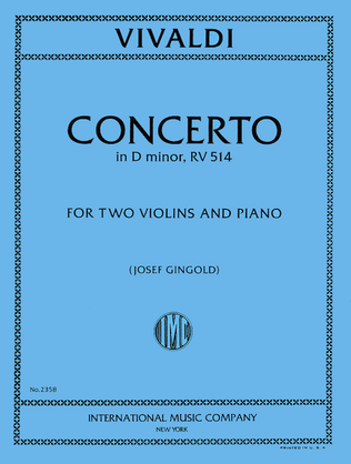 Book cover for Concerto In D Minor, Rv 514